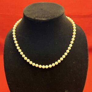Vintage 1960s JC Penny Imperial 18" 14K Gold Clasp 6-7MM Cultured Pearl Necklace